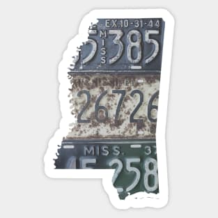 Vintage Mississippi License Plates Sticker